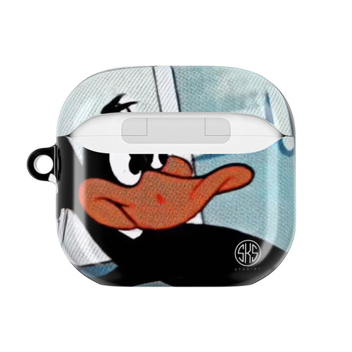 AirPod Case — Retro Cartoon Daffy Duck Pilot Design
