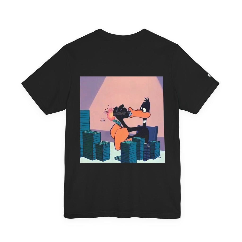 Daffy Duck Retro Stack Graphic Tee — Vintage Cartoon Back Print